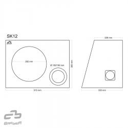 BASSER 12'' inch (30 CM) Universele Gepoorte Subwooferbehuizing (Ronde Basspoort)