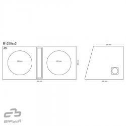 BASSER 2 x 12'' inch (30 CM) Universele Gepoorte Subwooferbehuizing (Bassreflex, 2 x 50 LITER)