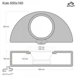 BASSER 650 x 160 MM Universele Reservewiel Subwooferbehuizing (10'' inch 25 CM Subwoofer)