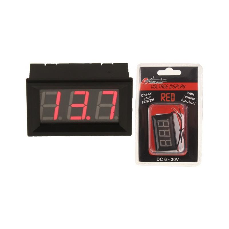 4Connect VD1R Digitale Voltmeter Rood (6 - 30 Volt) 4Connect VD1R Digitale Voltmeter Rood (6 - 30 Volt)