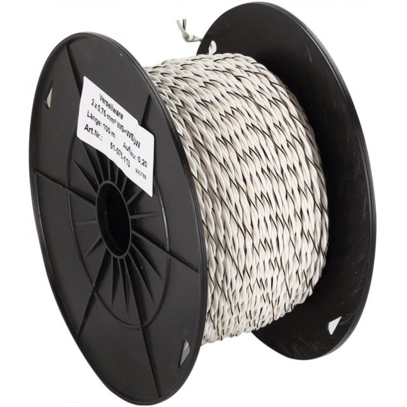 BSL Getwiste Speakerkabel PRO 0,75 QMM (Wit + Wit/Zwart) BSL Getwiste Speakerkabel PRO 0,75 QMM (Wit + Wit/Zwart)
