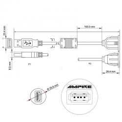 Ampire Inbouwsocket (120 CM kabel)