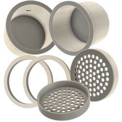 VDBA-3D Hertz ML 700.3 + MP 70.3 Speakerbehuizing + Roosters + Borgringen (Set van 6 stuks)