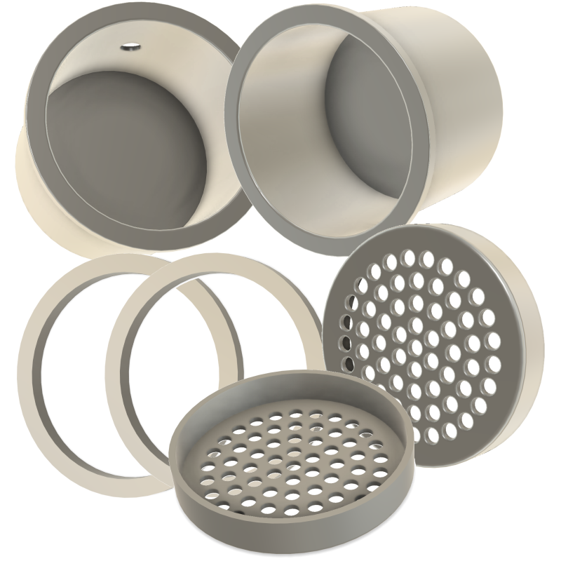 VDBA-3D Hertz ML 700.3 + MP 70.3 Speakerbehuizing + Roosters + Borgringen (Set van 6 stuks)