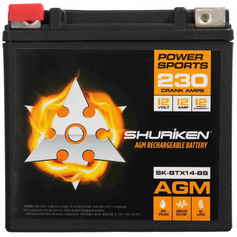 METRA Shuriken 230 CRANK AMPS / 12 AMP AGM 12V Power Sports Accu | MB ...