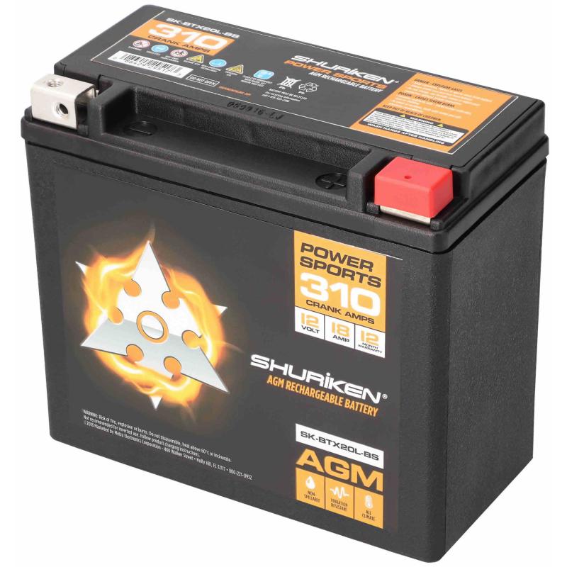 METRA Shuriken 310 CRANK AMPS / 18 AMP AGM 12V Power Sports Accu