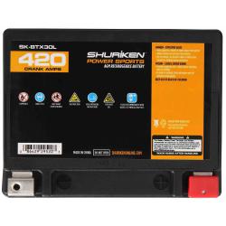 METRA Shuriken 420 CRANK AMPS / 30 AMP AGM 12V Power Sports Accu