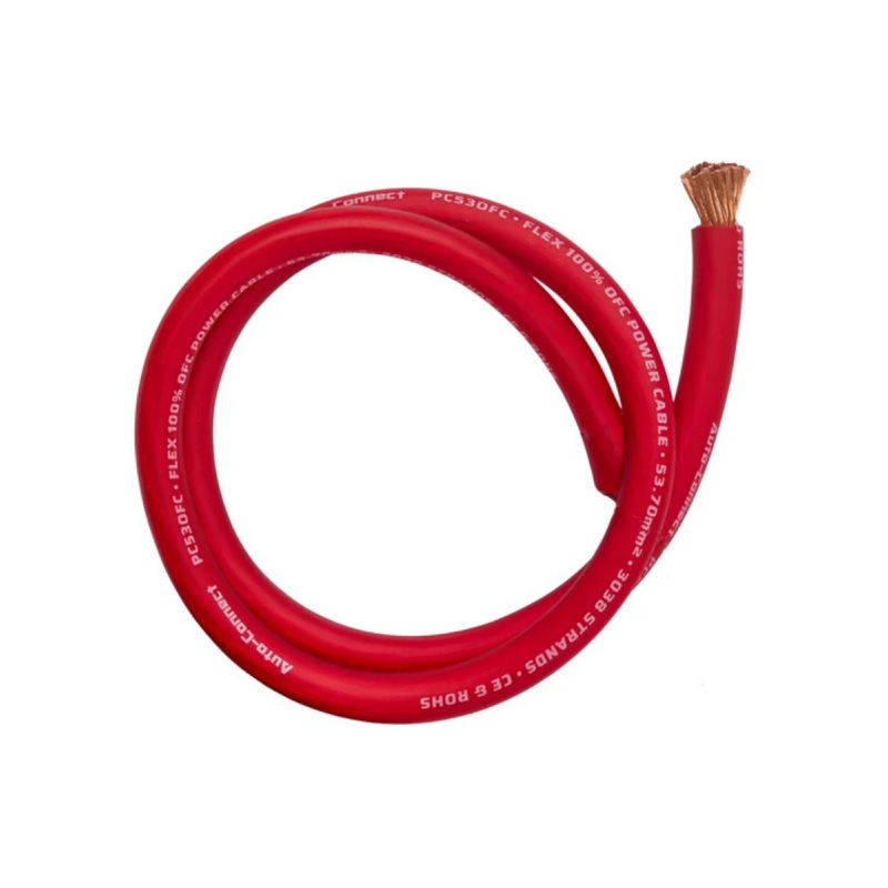 Auto-Connect PC53OFCR 53 MM2 100% Koper Voedingskabel Rood (1 Meter)