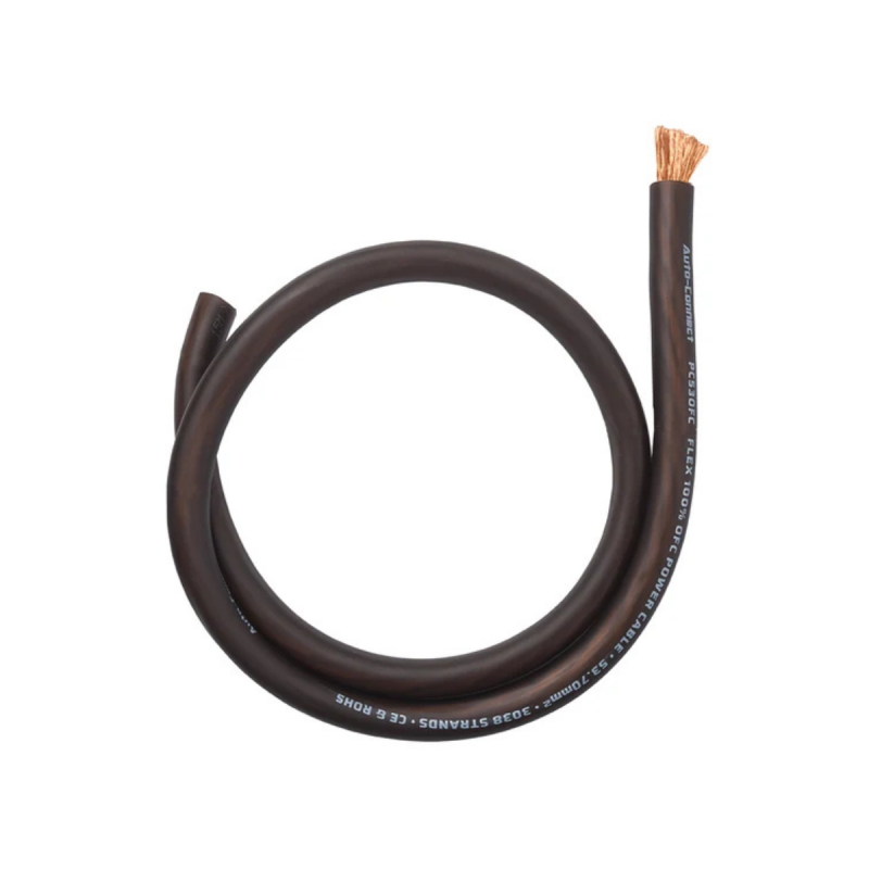 Auto-Connect PC53OFCB 53 MM2 100% Koper Voedingskabel Zwart (1 Meter)